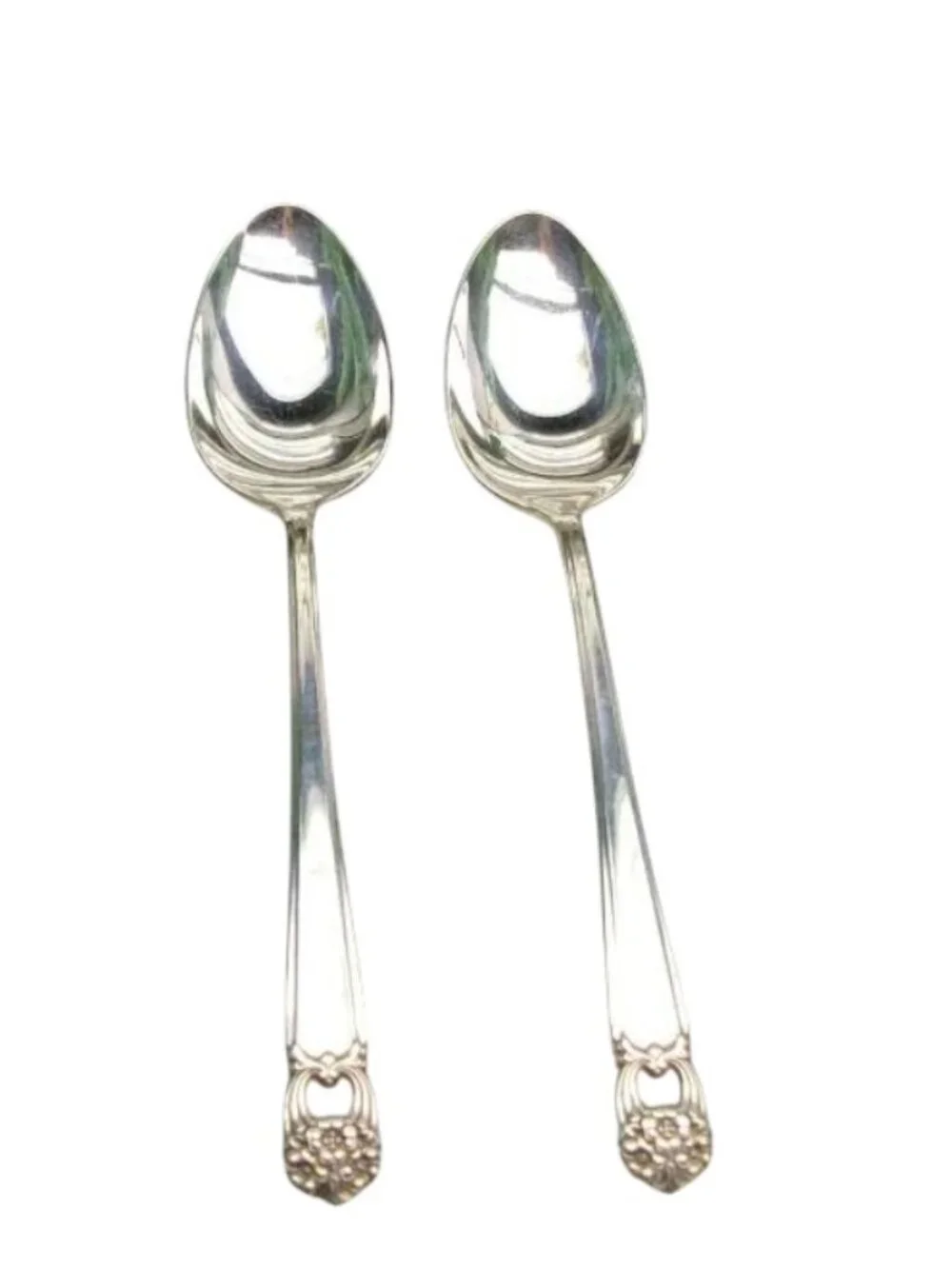2 Eternally Yours Serving Silver Plate Spoons
